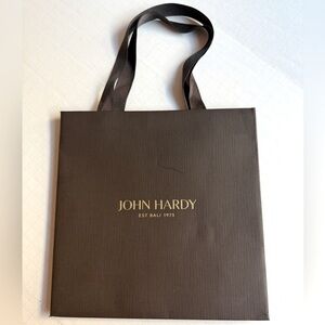 John Hardy Jewelry Medium Brown and Gold Shopping Bag 8x8 inches